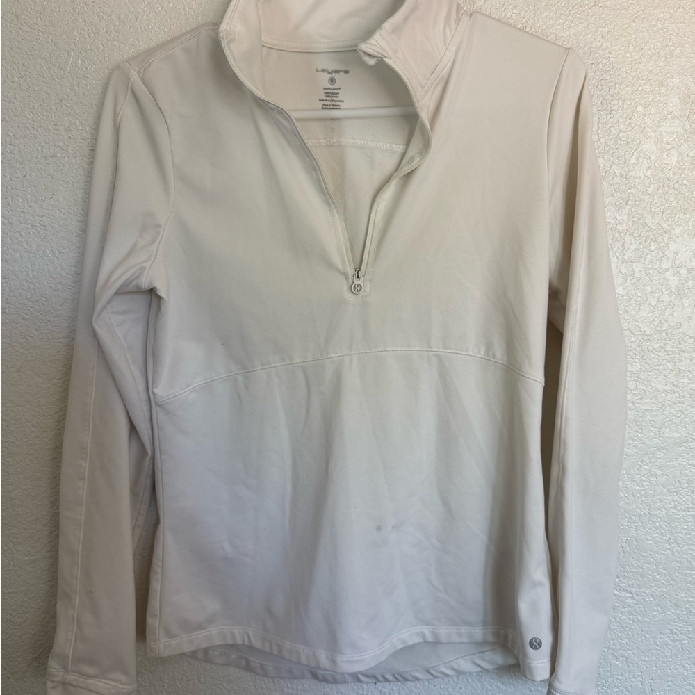 Layers Ivory Long-Sleeve Quarter Zip Pullover